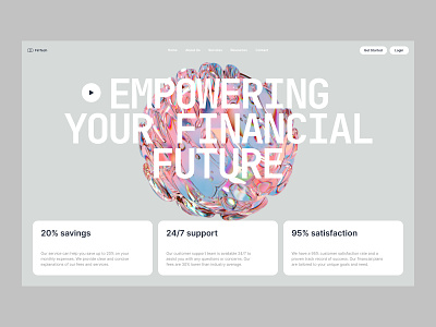 FinTech Financial Website branding cash concept credit design finance financial grid landing page main page payment typography ui ux web webdesign website
