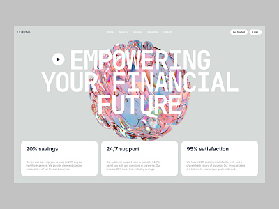 FinTech Financial Website branding cash concept credit design finance financial grid landing page main page payment typography ui ux web webdesign website