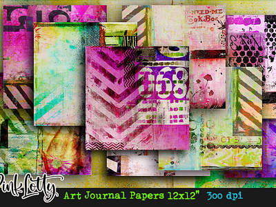 Art Journal Paper Pack 12x12 300 dpi art journal paper pack commercial usage graphic design
