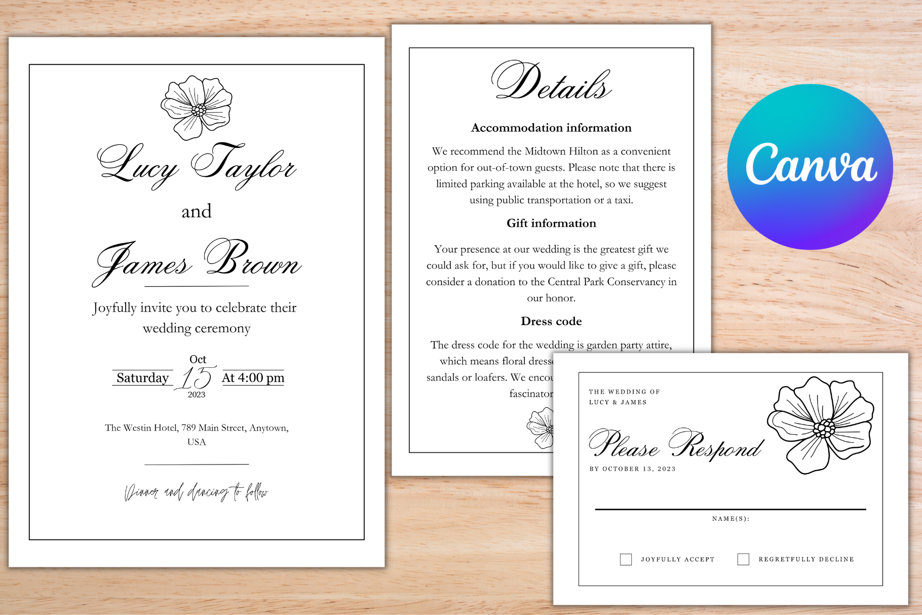 Elegant Wedding Invitation canva canva template design graphic design invitation template printable invitation wedding invitation