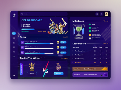 IPL Campaign Dashboard application branding cricket dashboard design illustration ipl logo product design ui ux vector