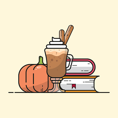 Coffee..books..a good day ahead! books coffee composition design illustration illustrator