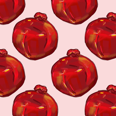 Pomegranate pattern design colorful fruits graphic design illustration pattern red set