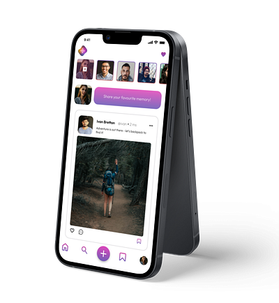 Memshare- Social media app to share your memories animation appdesign apps branding design figma graphic design socialmedia ui uidesign
