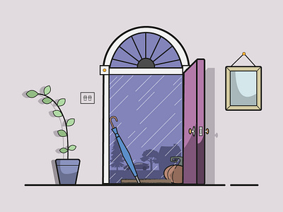 It's a rainy day! design illustration illustrator