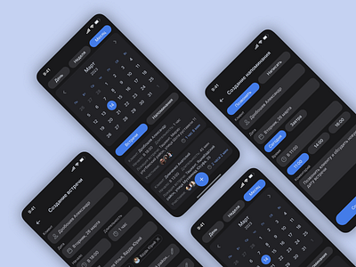 UX UI Task manager 3 screens app black blue dark dark theme manager mobile task task app task manager ui ux