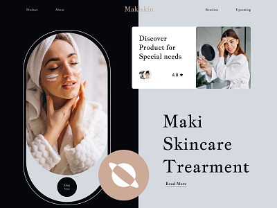 Makiskin landing page app dailyui design e commerce landing page skincare typography ui ux web webdesigner