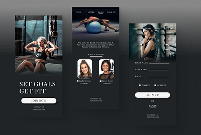 Fitness Website Design - Signup/Login page daily ui ui