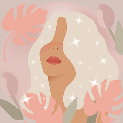 The Flower Girl dreamy girl icon flat vector flat vector illustration graphic design happy girls illustration illustrator vector vector art illustration vector illustration young woman