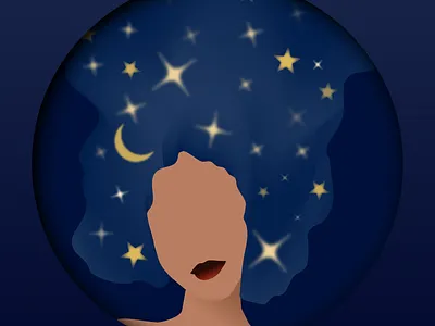 Dreamy Girl art illustration design drawing dreamy girl dreamy girl icon flat art flat vector flat vector illustration graphic design illustrator night vector art