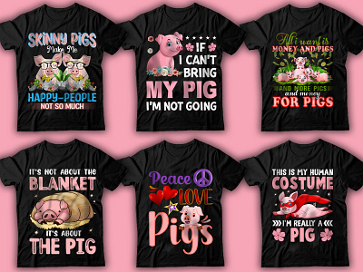 PIG T-Shirt Design Bundle graphic design how to design a shirt how to design a t shirt how to design a t shirt illustrator tshirt design pig pig t shirt design pig vector