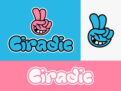 Ciradic logo branding bubble design golden age graffiti hand logo mouth rubberhose sebm sticker typography vector