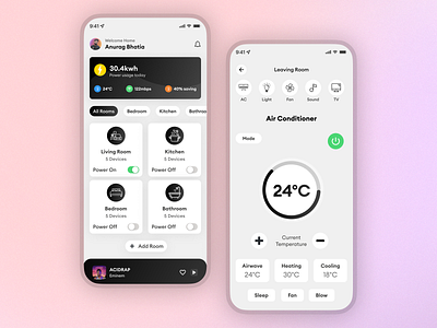 Smart Home Control App app branding design graphic design typography ui ux