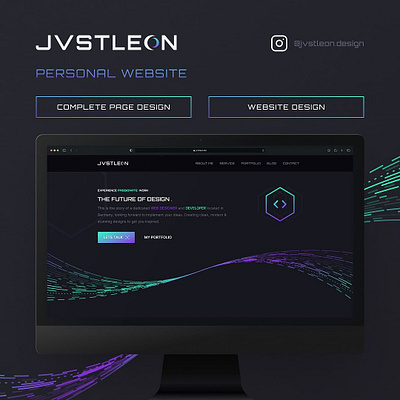 Jvstleon Portfolio Homepage Web Design branding clean design figma illustration logo ui ux vector webdesign