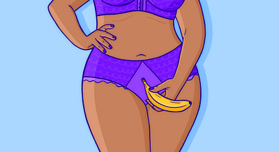 Pegging banana editorial editorial illustration illustration pegging sex sexy underwear vice