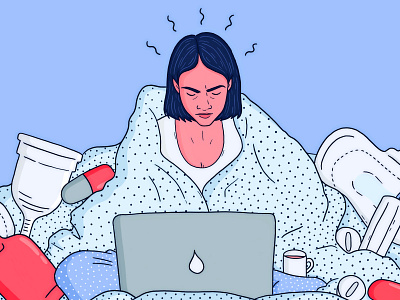 Periods and mental health editorial editorial illustration female health health illustration mental health mooncup period periods tampons vice