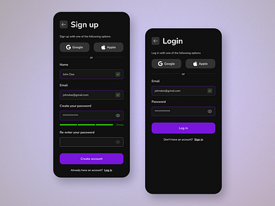 Daily UI 001 - Sign up app dailyui log in mobile sing up ui ui design