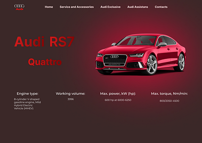 Audi RS7 Quattro branding design graphic design illustration ui ui ux ux