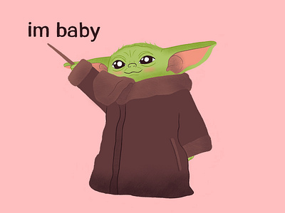 im baby yoda baby yoda grogu illustration im baby kirby mandalorian meme the mandalorian yoda