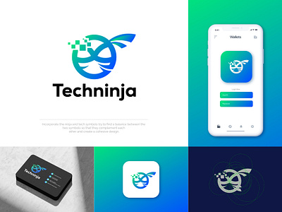 Techninja Logo Design Template brand identity branding identity logo logo design logoinspiration logomaker logotype ninja logo ninja symbol tech tech logo