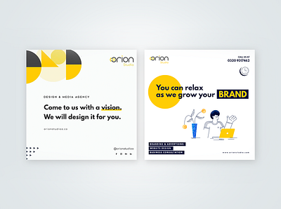 Social Media Kit - Orion Studio branding design digital design facebook graphic design illustration instagram social media post socialmedia typography