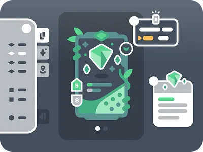 Trading Card: Phyto Gem [Common] card game design game ui gem illustration illustrator menus nature tcg trading card ui vector video games