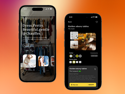 Shopping app - Chauffer app ecommerce figma iphone mobile shopping ui
