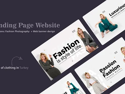 Fashion Landing Page Website Banner banner branding clothing brands design fashion fashion trends graphic design landing page logo photography web web banner design