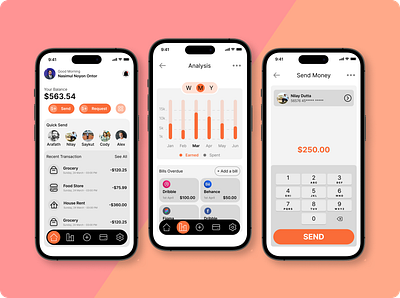 Simple Money Management App design management money ui ux