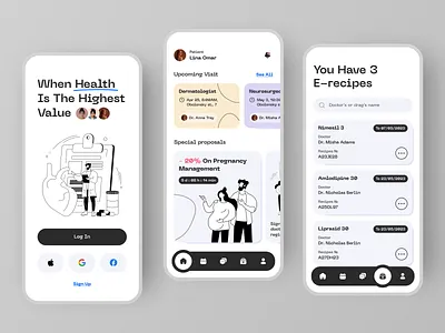 Medical E-Recipes App Concept application design interface medical app mobile mobile app mobile ui ui ui concept web design