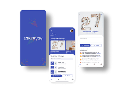 BirthYAY – A mobile application to remember important birthdays animation ui