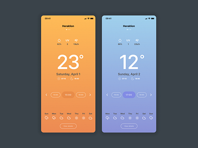 Weather app app design minimal product design simple ui ux warmup weather