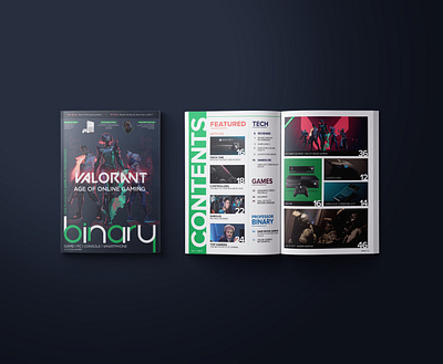 Binary Gaming and Tech Magazine binary branding comics design gaming graphic design illustration logo magazine publication tech typography ui ux vector