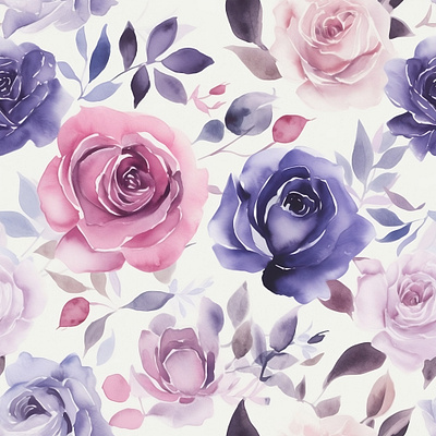 Blousey Rose design floral illustration seamless pattern soft colours surface pattern design