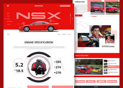 HONDA NSX LANDING PAGE UI DESIGN car honda landing page ui uiux user exp user experience user interface ux web design website