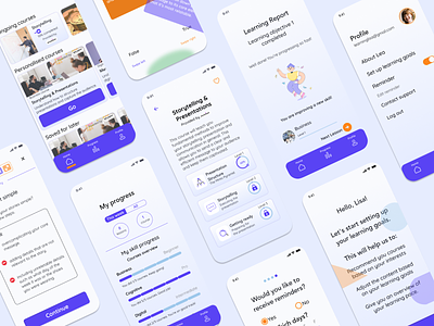 Educational app to learn soft skills accessibility testing agile method animated prototype concept testing desirability testing educational app figma high fidelity prototype journey map mobile app persona ui usability testing user research ux visual design
