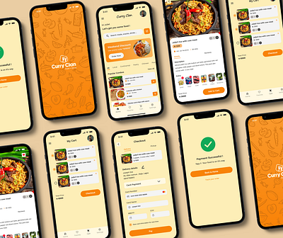 Curry clan - Food app ui design app design food app ui food app ui design food mobile app food ui ui ui design uiux ux design