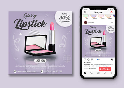 Cosmetic Social Media Post Template Design branding graphic design insta shot design social media design social media post