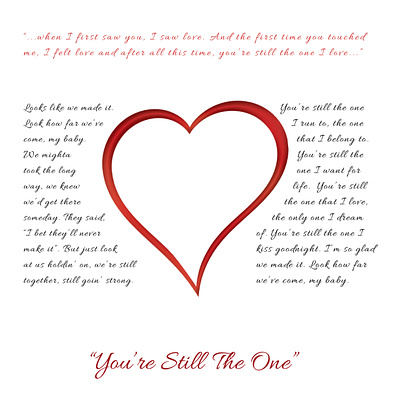 Typography-Song Lyrics design graphic design heart illustration song lyrics typography