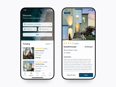 Travel Booking App air bnb airbnb badges book booking booking details discover input fields mobile mobile app product design rent travel travel app traveling travelling trending vacation vrbo zillow