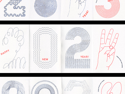 2023 New Years Card Designs illustration typography