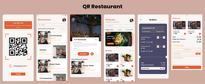 QR Restaurant app design minimal ui ux