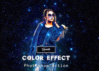 Sparkle Color Effect Photoshop Action color splash