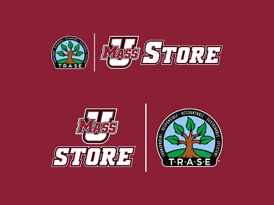 T•R•A•S•E branding college collegiate corporate branding design logo retail umass