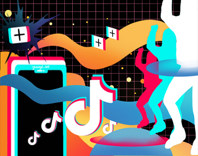 Tiktok Illustration abstract art artwork brand branding design flat art graphic design illustration social media tiktok