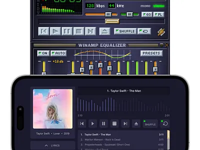 Winamp for mobile app design indonesia designer lyrics mobile ui music music player player ui webdesign winamp