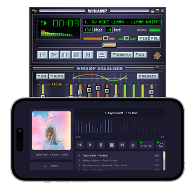 Winamp for mobile app design indonesia designer lyrics mobile ui music music player player ui webdesign winamp