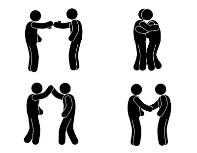silhouette of people shaking hands and hugging, friendship unity
