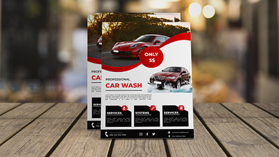 Car Wash Flyer branding car wash design flyer graphic design illustration poster typography vector