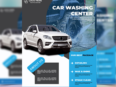 Car Wash Flyer branding car wash design flyer graphic design illustration poster typography